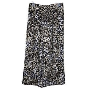 DR2 Animal Print Pull On Wide Leg Crop Pants Medium